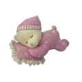 Beruang Mewah Tidur Di Bantal Merah Muda